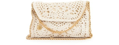 Shop Stella Mccartney Mini Crochet Falabella Bag In 9300_butter_cre