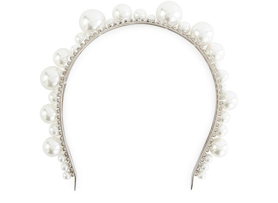 Givenchy Givency Ariana Imitation Pearl & Crystal Headband In 040 ...