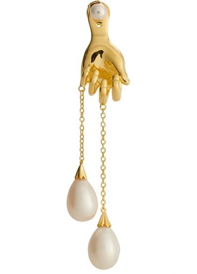 Shop Anissa Kermiche Grab Them By The Balls Mono Earring In Gold