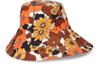 Shop Dodo Bar Or Daria Hat In Flower 4 Orange Brown