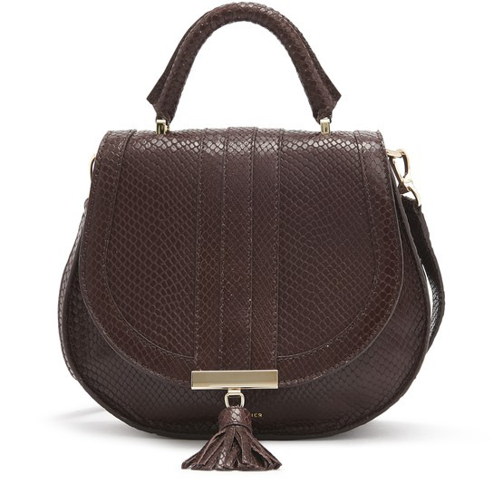 Demellier The Mini Venice Shoulder Bag In Chocolate Snake | ModeSens