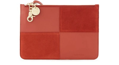 Shop See By Chloé Emy Clutch Bag In Faded Red