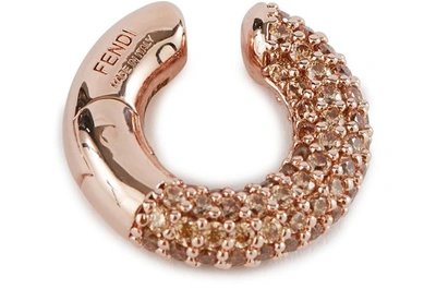 Shop Fendi Single Earring In Oro Rosa+champagne
