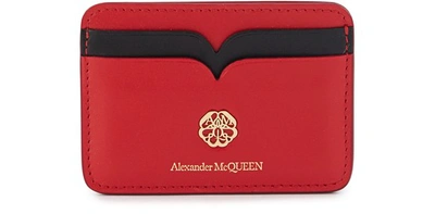 Shop Alexander Mcqueen Card Holder In New Deep Red+black