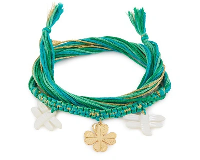 Shop Aurelie Bidermann Honolulu Bracelet In Green Gold