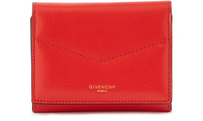 Shop Givenchy Edge Tri-fold Wallet In Red/pink