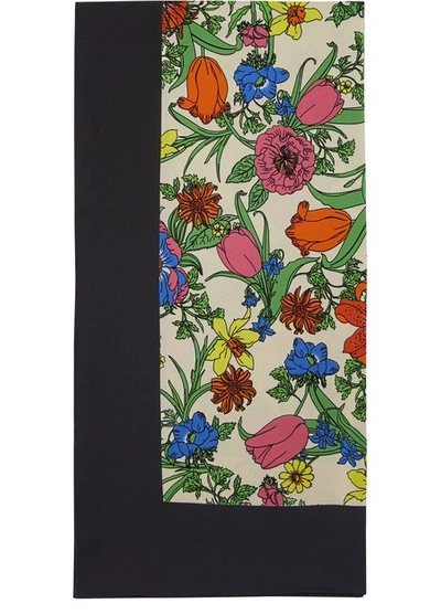 Shop Gucci Floral Scarf In Ivory