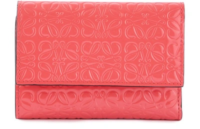 Shop Loewe Small Vertical Logo Wallet In Poppy Pink