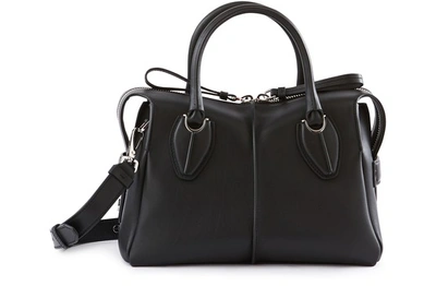 Shop Tod's Small D Styling Bauletto Handbag In Altraversione B999 Nero Nkpa