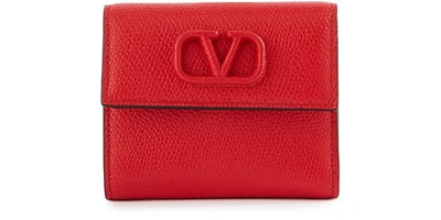 Shop Valentino Mini Wallet In Rouge Pur