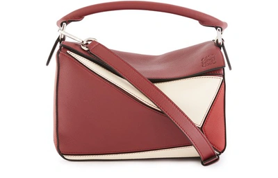 Shop Loewe Puzzle Small Shoulder Bag In Wine/garnet