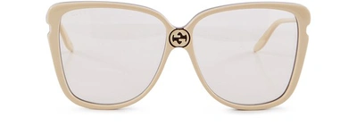 Shop Gucci Sunglasses In Ivory/ivory/yellow