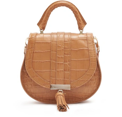 Shop Demellier Nano Venice Handbag In Toffee Croc