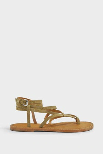 Shop Isabel Marant Jesaro Studded Leather Sandals In Brown And Beige