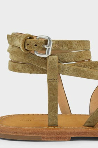 Shop Isabel Marant Jesaro Studded Leather Sandals In Brown And Beige