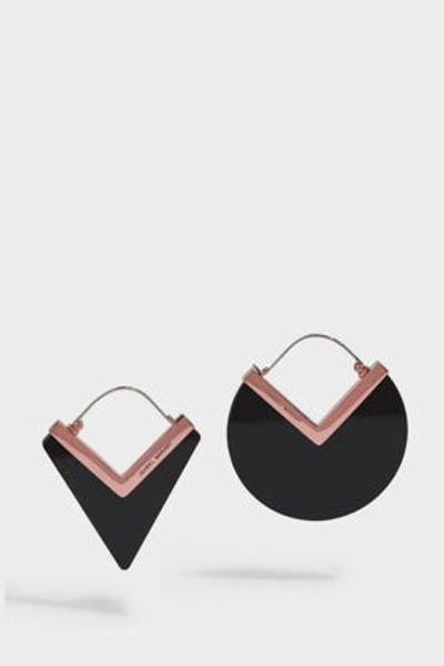 Shop Isabel Marant Two-tone Geometric Earrings In Black