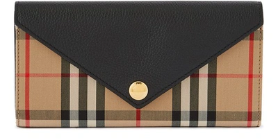 Shop Burberry Halton Envelope Wallet In Black