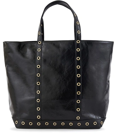 Shop Vanessa Bruno Medium+ Leather Cabas Tote Bag In Black