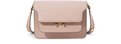 Shop Marni Trunk Mini-bag In Smooth Calfskin In Quartz