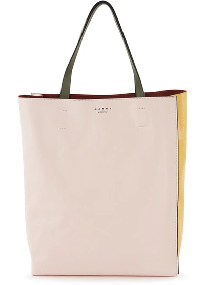 Shop Marni Museo Soft Tote Bag In Candy Mustard Mosstone