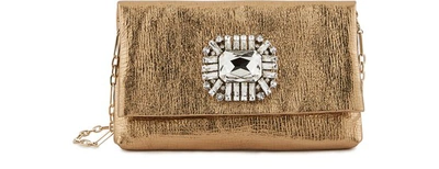 Shop Jimmy Choo Titania Clutch Bag In Gold