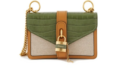 Shop Chloé Aby Chain Shoulder Bag In Misty Forest