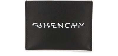 Shop Givenchy Logo Leather Card Holder In Black