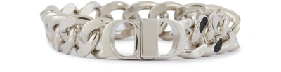 Shop Dior Cd Chain Bracelet In Palladium White Metal