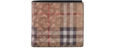 Shop Burberry Reg Cc Leather Two-section Wallet In Archive Beige