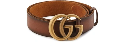 Shop Gucci Gg Leather Belt In Cuir