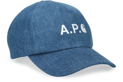 Shop A.p.c. Cameron X Carhartt Cap In Indigo Delave