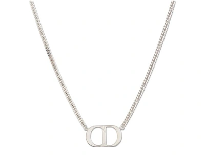 Shop Dior Cd Pendant Silver Necklace In Sterling Silver