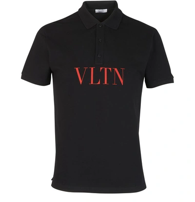 Shop Valentino Vltn Polo Shirt In Black Red
