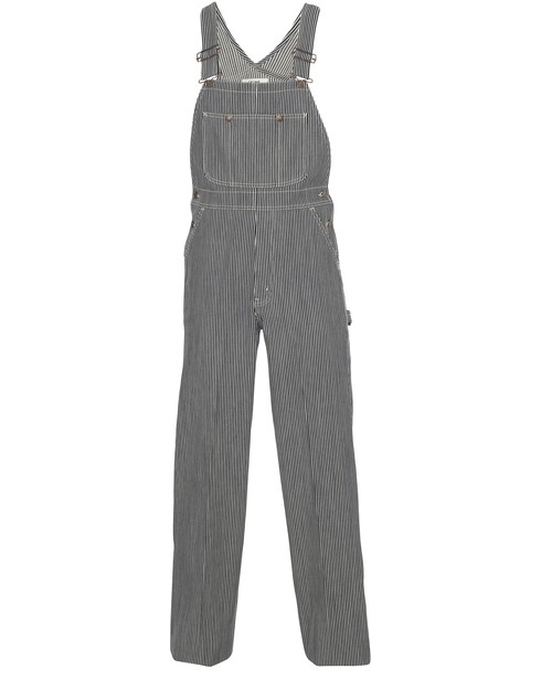 white flared dungarees