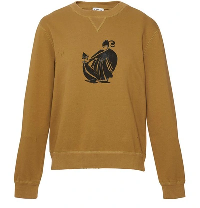 Shop Lanvin Mother And Daughter Print Sweatshirt In Taupe
