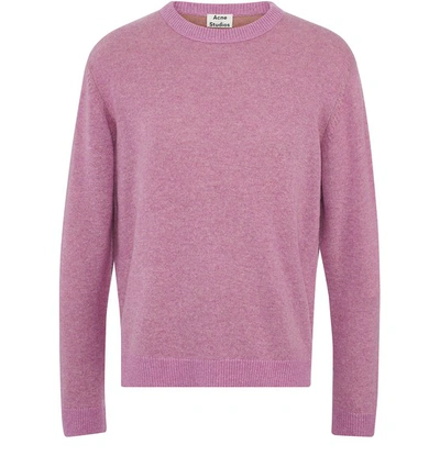 Shop Acne Studios Sweater In Lilac Camel