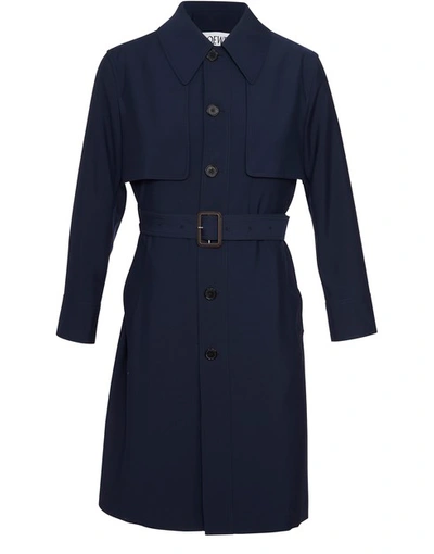 Shop Loewe Wool Coat In Navy Blue