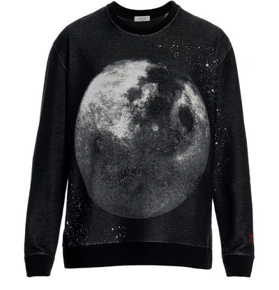 Shop Valentino Moon Dust And Poem Sweatshirt In Black