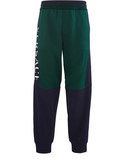 Shop Versace Jogging Pants In Verde/blue