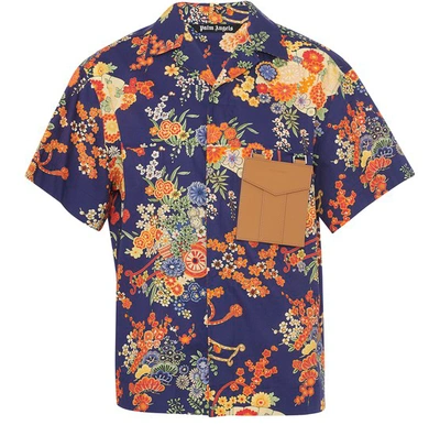 Shop Palm Angels Blooming Shirt In Blue/multicolor