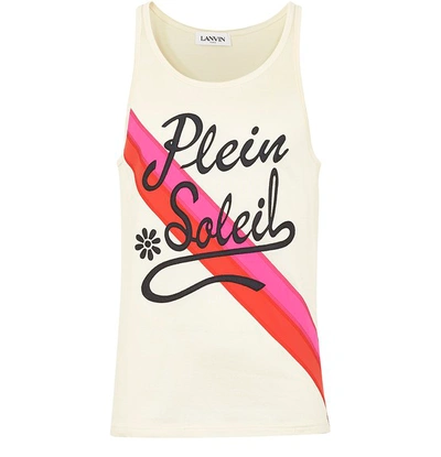 Shop Lanvin Plein Soleil Sleeveless T-shirt In Ecru