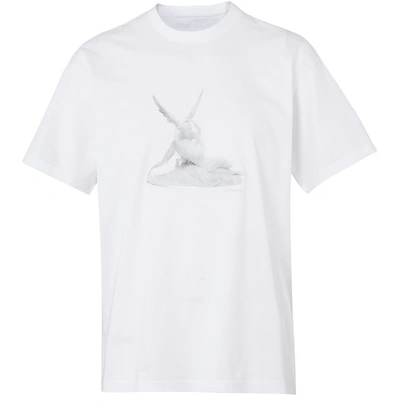 Shop Burberry Cupid Print Cotton Oversized T-shirt In White