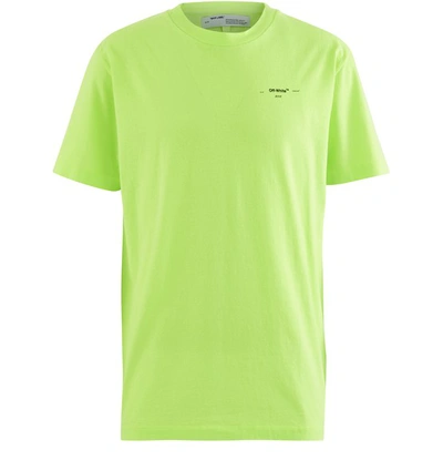 Shop Off-white Arrow Logo T-shirt In Fluo Yellow Silv