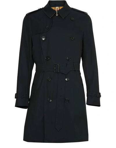 Shop Burberry The Mid-length Kensington Heritage Trench Coat In Midnight