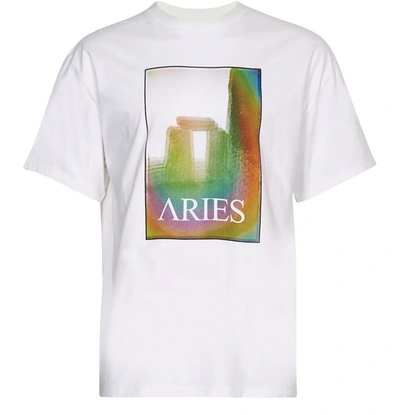 Shop Aries Stonehenge Polaroid T-shirt In White