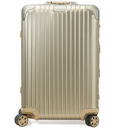 Shop Rimowa Original Check-in M Luggage In Titanium