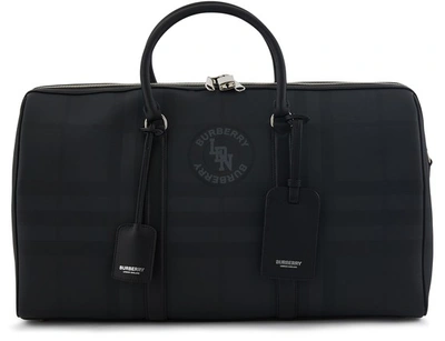 Shop Burberry Boston Travel Bag In Dark Charcoal