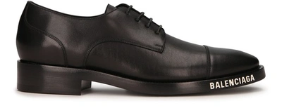 Shop Balenciaga Derby Shoes In Vegetable Leather In 1000