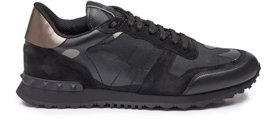 Shop Valentino Garavani - Rockrunner Sneakers In Nero Dark Rutenio