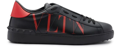 Shop Valentino Garavani Open Trainers In Black Red